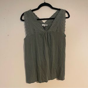 ARMY GREEN LACE TOP